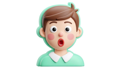 Surprised 3D Cartoon Boy