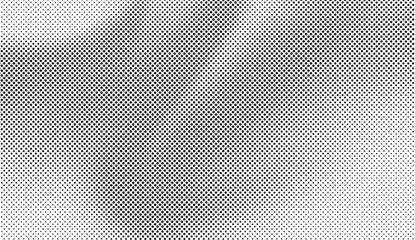 Abstract digital wave of particles pixel wave halftone effect with vintage aged newspaper texture vector background