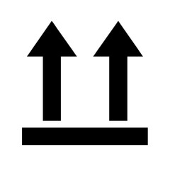 Upward Arrows Packaging Symbol - This Side Up Shipping Label Vector Silhouette