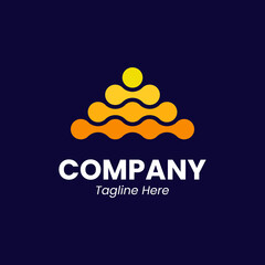Modern triangle logo featuring gradient connectivity nodes. Strong symbol for tech growth, stable systems, and digital infrastructure. Abstract blue geometric icon for professional branding