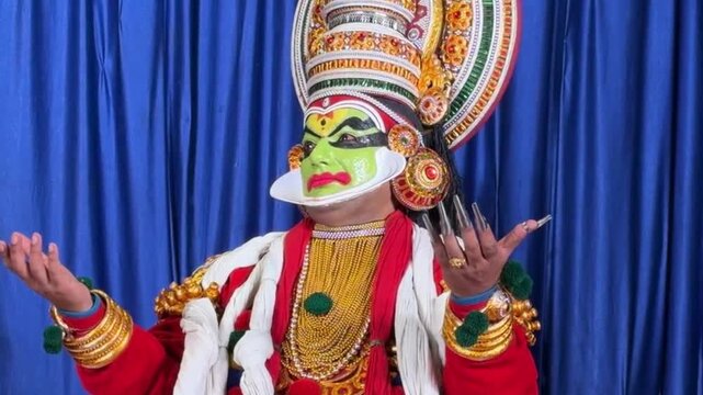 Kathakali artist closeup