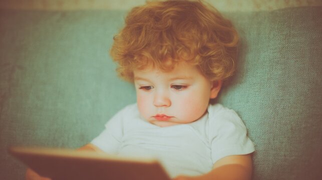 Child reading a book on a couch in a cozy indoor setting during the day - Powered by Adobe