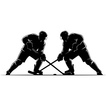 Hockey Players Face-Off
