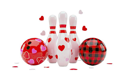 Valentine's Day Bowling Set with Heart Decorations