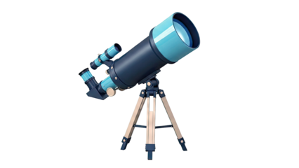 Blue and Dark Blue Refracting Telescope on Tripod