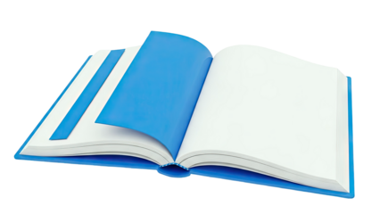 Open Blue Binder with Blank Pages