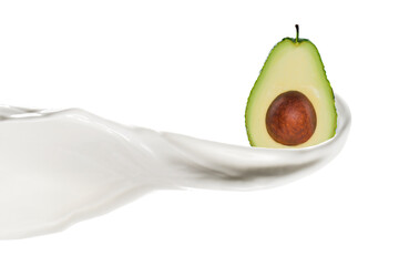 Milk Splash With Fresh Avocado