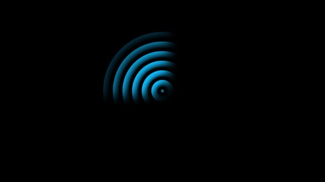 Wi-Fi wireless internet network symbol icon isolated on black background. 4K Video motion animation. digital wifi network icon concept. WIFI hotspot icon, Wireless icon.