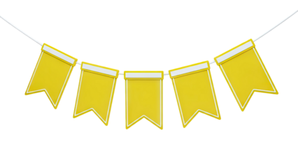 Yellow Party Bunting Flags