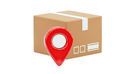 Package with Location Pin Icon