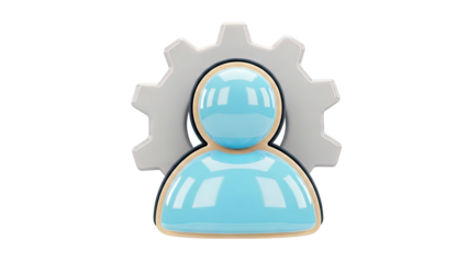 User profile and gear icon