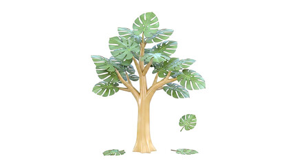 Obraz premium Monstera Tree with Large Split Leaves