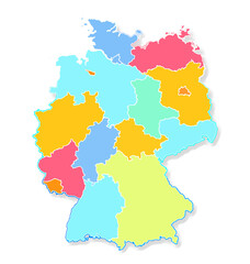 Obraz premium German federal states with borders, simplified 