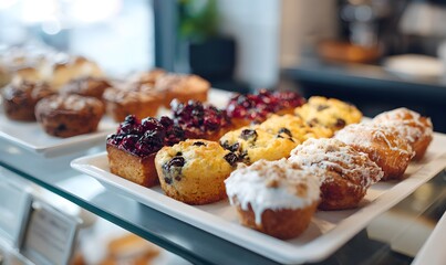 Baked goods in a cafe