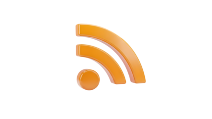 Orange wi fi symbol isolated on transparent background