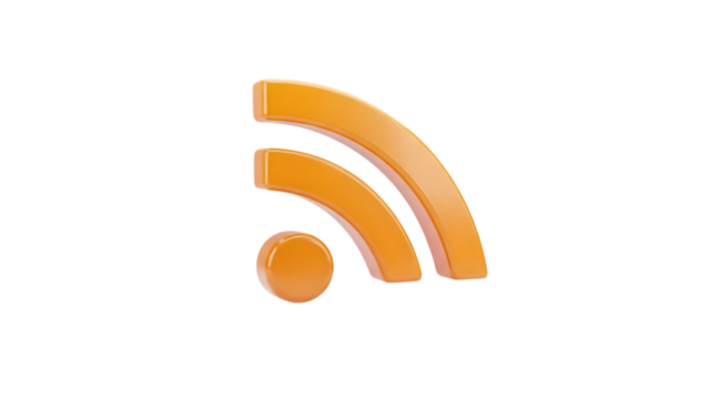 Orange wi fi symbol isolated on transparent background - Powered by Adobe