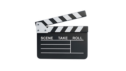Fototapeta premium Film clapperboard isolated on transparent background