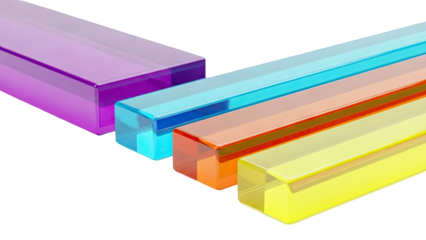 Colorful Transparent Rectangular Blocks in a Row
