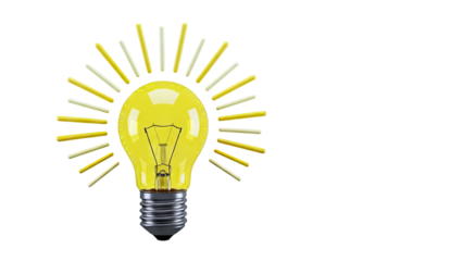 Bright Idea Light Bulb with Rays
