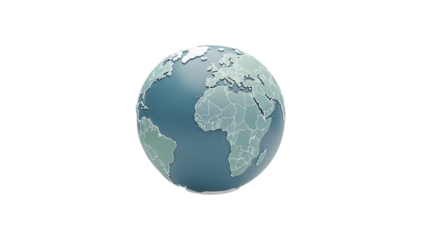 Earth from space isolated on transparent background