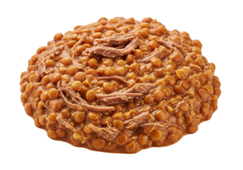 round sesame brittle cookie on white background