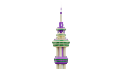 Purple and Green Communication Tower