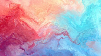 Fototapeta premium Colorful abstract design with red, pink, and blue swirls on a smooth surface
