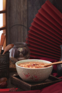 Traditional Laba Porridge Moody Food Background