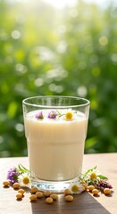 Golden Soy Milk: Summer Bloom Elixir in Sunlight