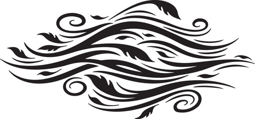Fototapeta premium Black and white abstract swirling tribal tattoo design element