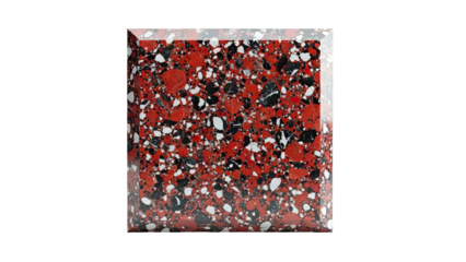 Red, Black, and White Terrazzo Sample