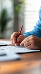 Focused man engrossed in writing on paper capturing thoughts and ideas with pen man diligently writing recording thoughts and ideas on paper with a pen.