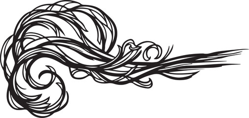 Fototapeta premium Swirling Black Lines Forming Abstract Art on White Background