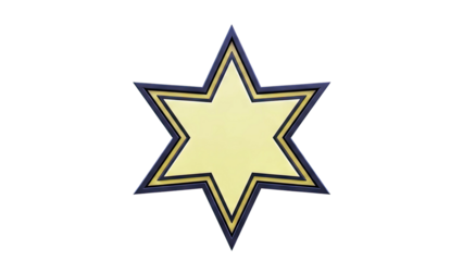Six-pointed Star with Yellow and Black Layers