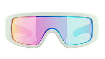 White Ski Goggles with Iridescent Lenses