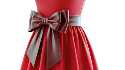 Red Dress with Large Bow Detail