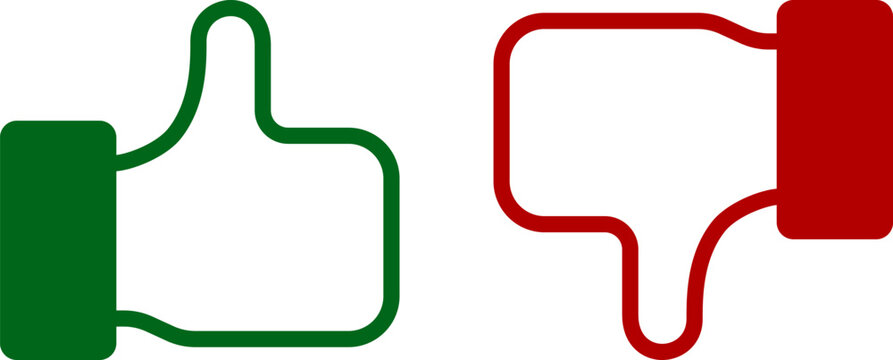 GOODとBADのアイコン（Thumbs up and thumbs down icon set.）
