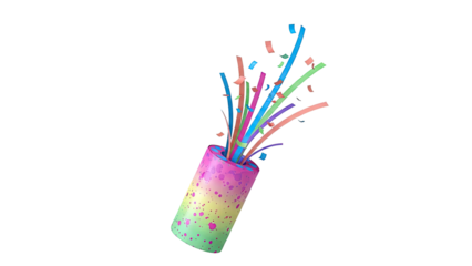 Confetti Popper with Colorful Streamers