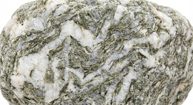 A metamorphic rock where calcite and silicate minerals are inter