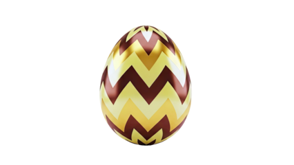 Golden and Brown Chevron Pattern Easter Egg