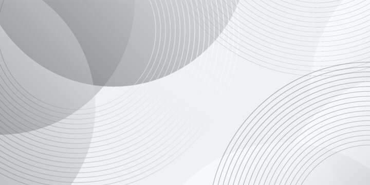 Abstract white geometric on smooth grey background overlap layer on bright space with lines effect decoration. Modern graphic element circles. Simple vector arts