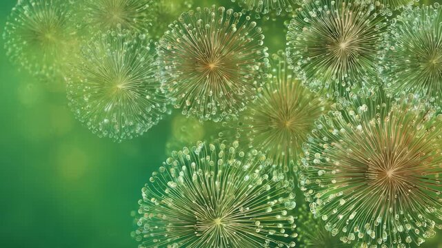 Dandelion Seed Heads: Close-up capture of delicate dandelion seed heads in the midst of a verdant landscape. A symbol of resilience and nature's quiet strength. 