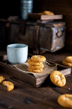 Traditional Chinese Peach Shortbread Cookies Closeup