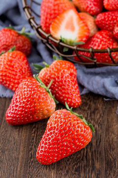 Vertical Strawberry Poster Background for Fresh Produce