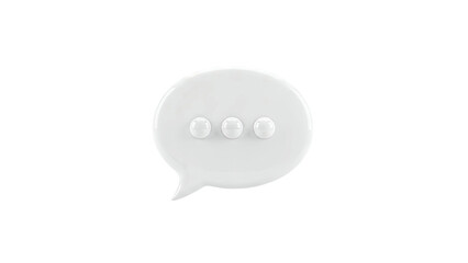 3D White Speech Bubble with Ellipses
