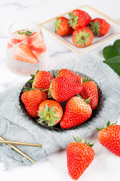 Bright Strawberry Fruit in Colorful Food Scene