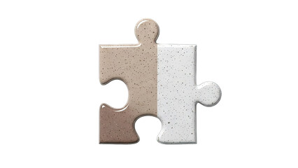 Fototapeta premium Two-toned puzzle piece on white background