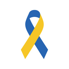 A simple graphic logo featuring a yellow semi-circle above a blue semi-circle, forming a complete circle on a white background.