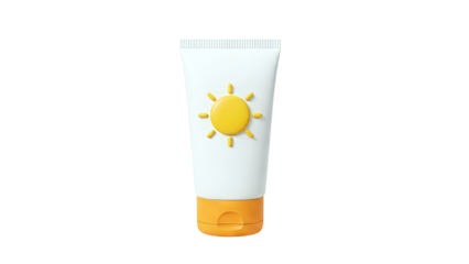 Sunscreen tube with sun icon