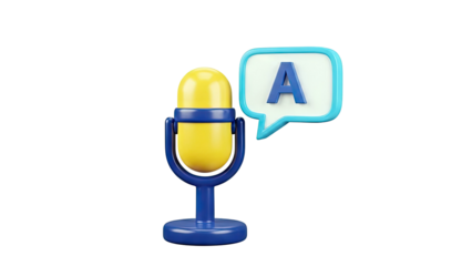 Microphone with speech bubble icon